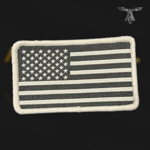 Colored US Flag Patch Velcro - Silver