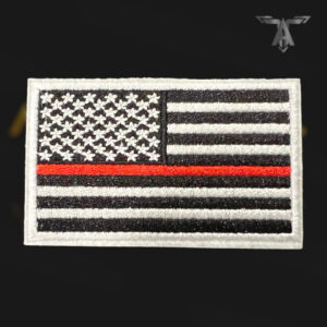 Thin Line Flag Patch Velcro - Fire White
