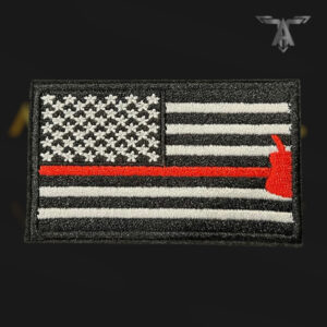 Thin Line Flag Patch Velcro - Fire with Axe