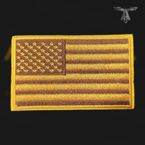 Colored US Flag Patch Velcro - Gold