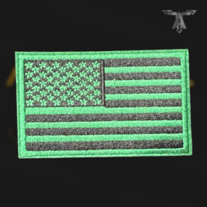Colored US Flag Patch Velcro - Grass Green