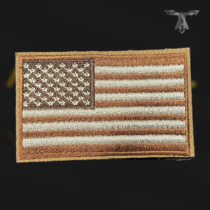 Colored US Flag Patch Velcro - Brown