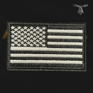 Colored US Flag Patch Velcro - B&W