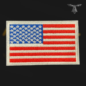 Classic US Flag Patch Velcro - Silver